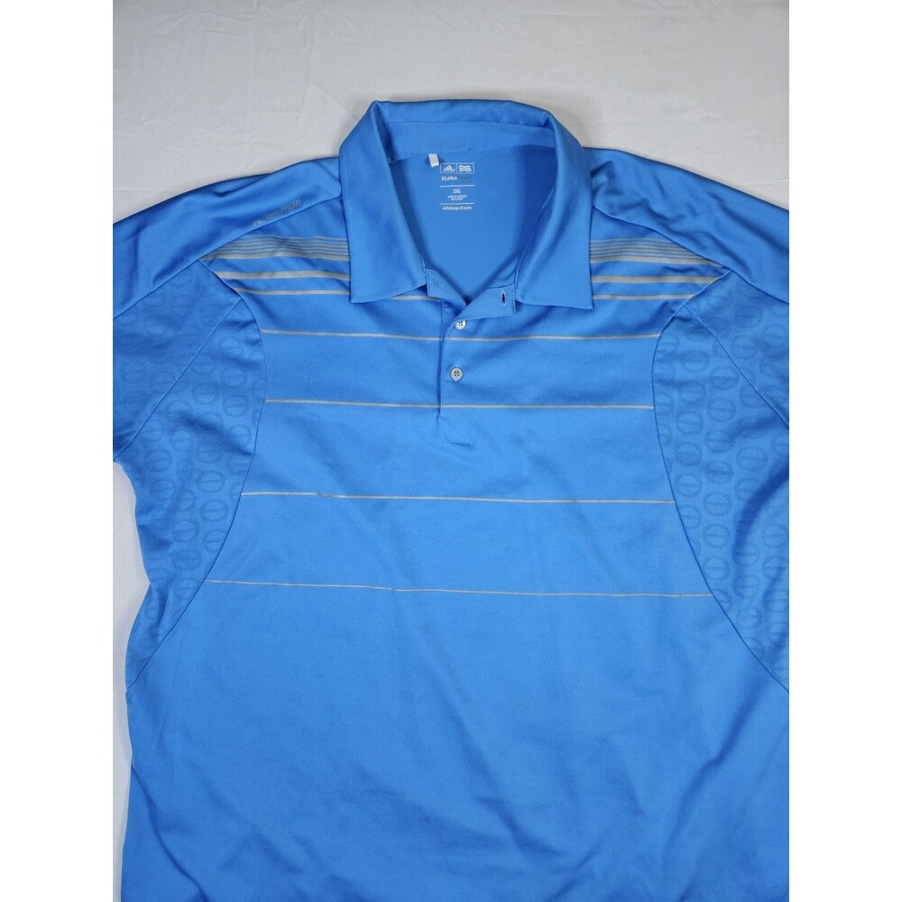 Adidas Golf Shirt Men's Size 2XL Blue Climacool Performance Athletic XXL